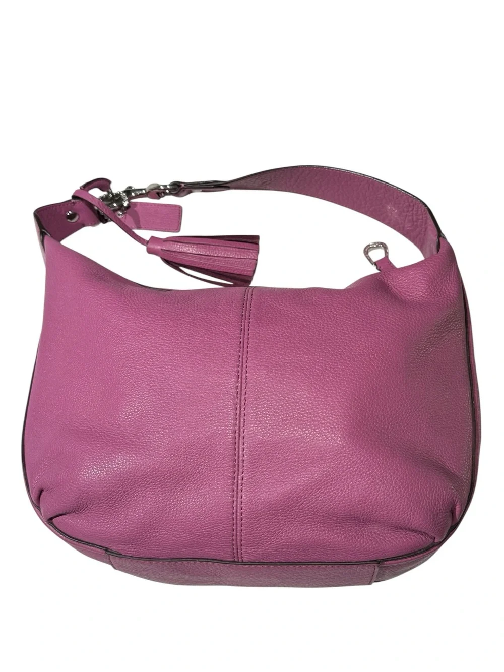 COACH Avery Hobo Purple Bag Pebbled Leather Silver Hardware F23960
